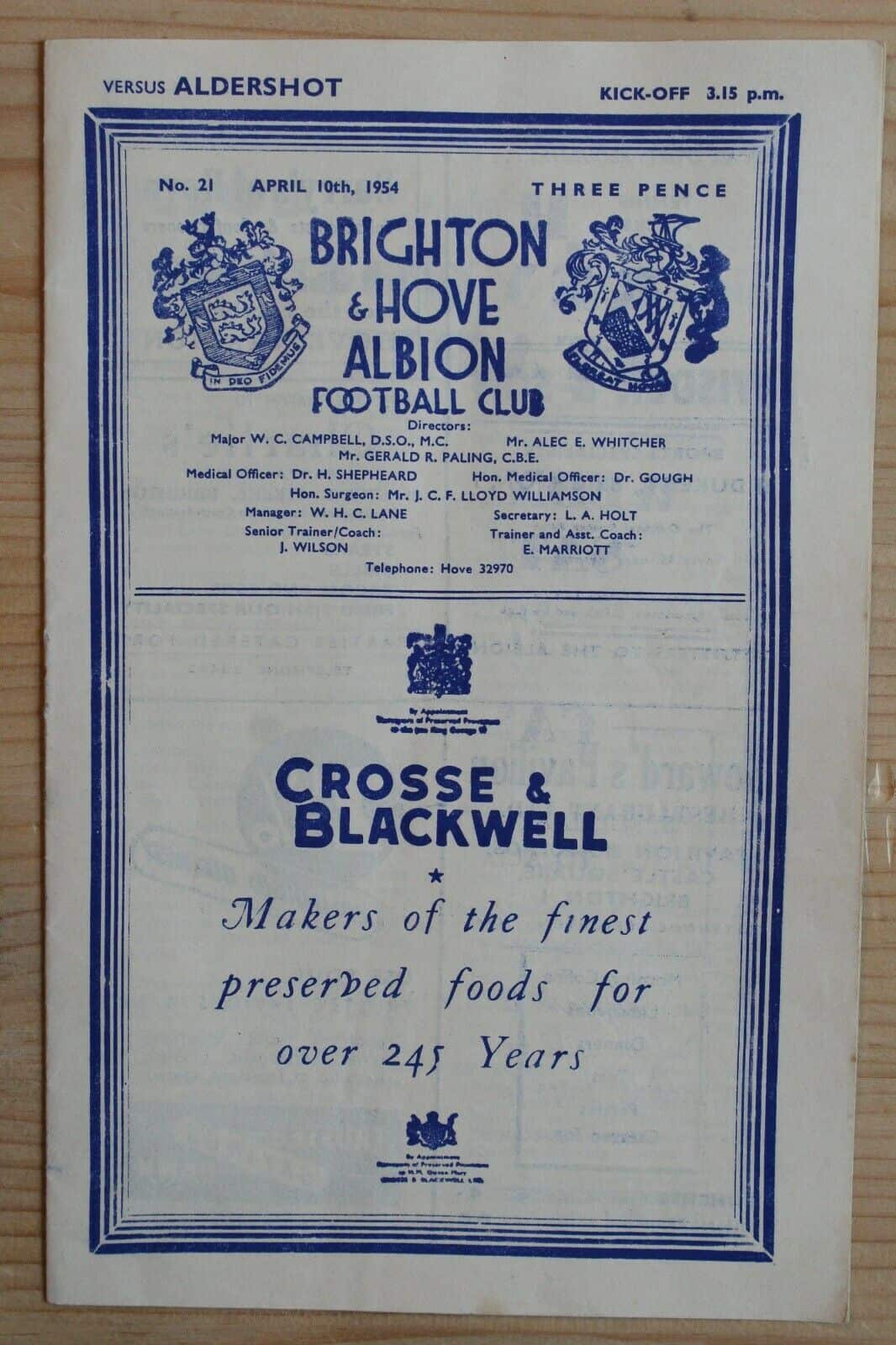 Brighton & Hove Albion FC v Aldershot F.C